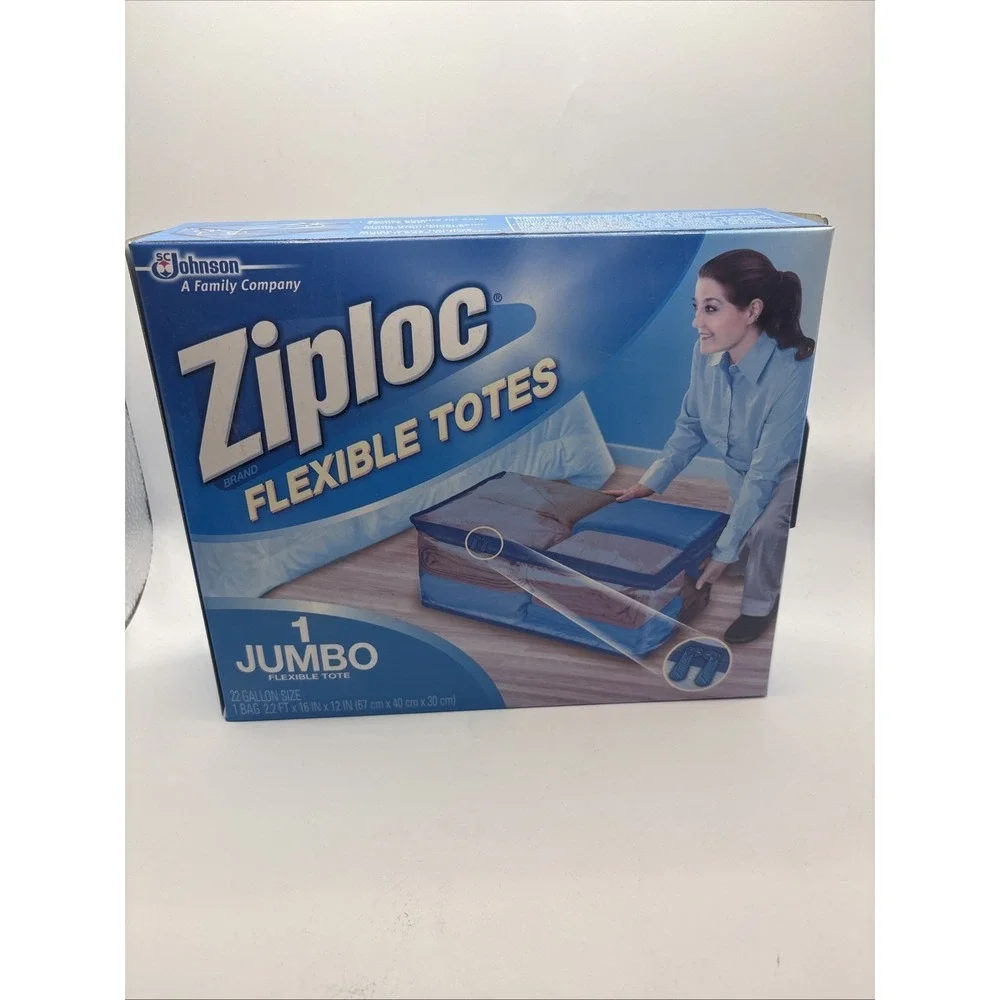 Ziploc 1 Jumbo Flexible Storage‎ Tote 22 Gallon Clear Plastic Sealed Bag